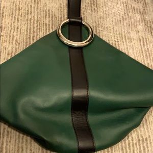 Alexander MQUEEN hunter green leather bag, mint